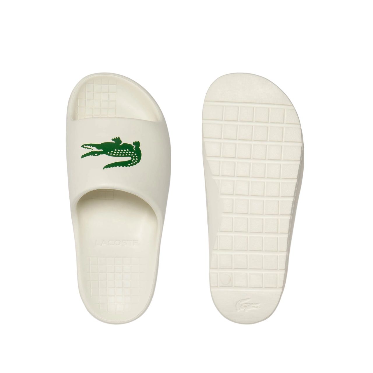 LACOSTE  Sandali Slide Lacoste Crema da Uomo - 100% Poliestere Vendita Economica