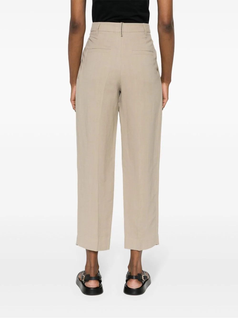 BRUNELLO CUCINELLI  Pantaloni Donna in Misto Lino Beige Brunello Cucinelli Saldi Di Fabbrica