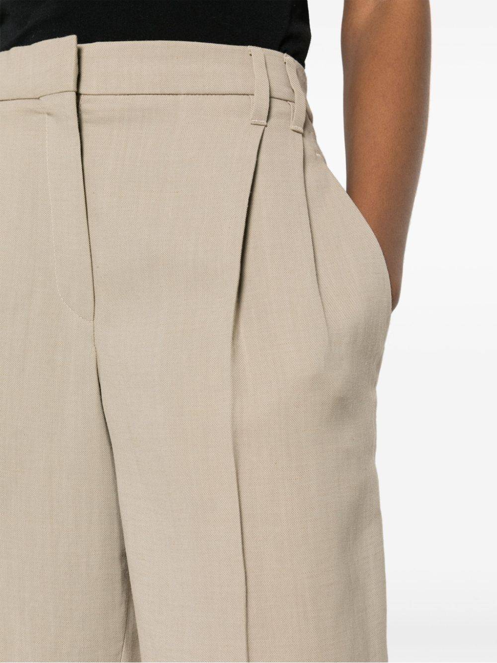BRUNELLO CUCINELLI  Pantaloni Donna in Misto Lino Beige Brunello Cucinelli Saldi Di Fabbrica