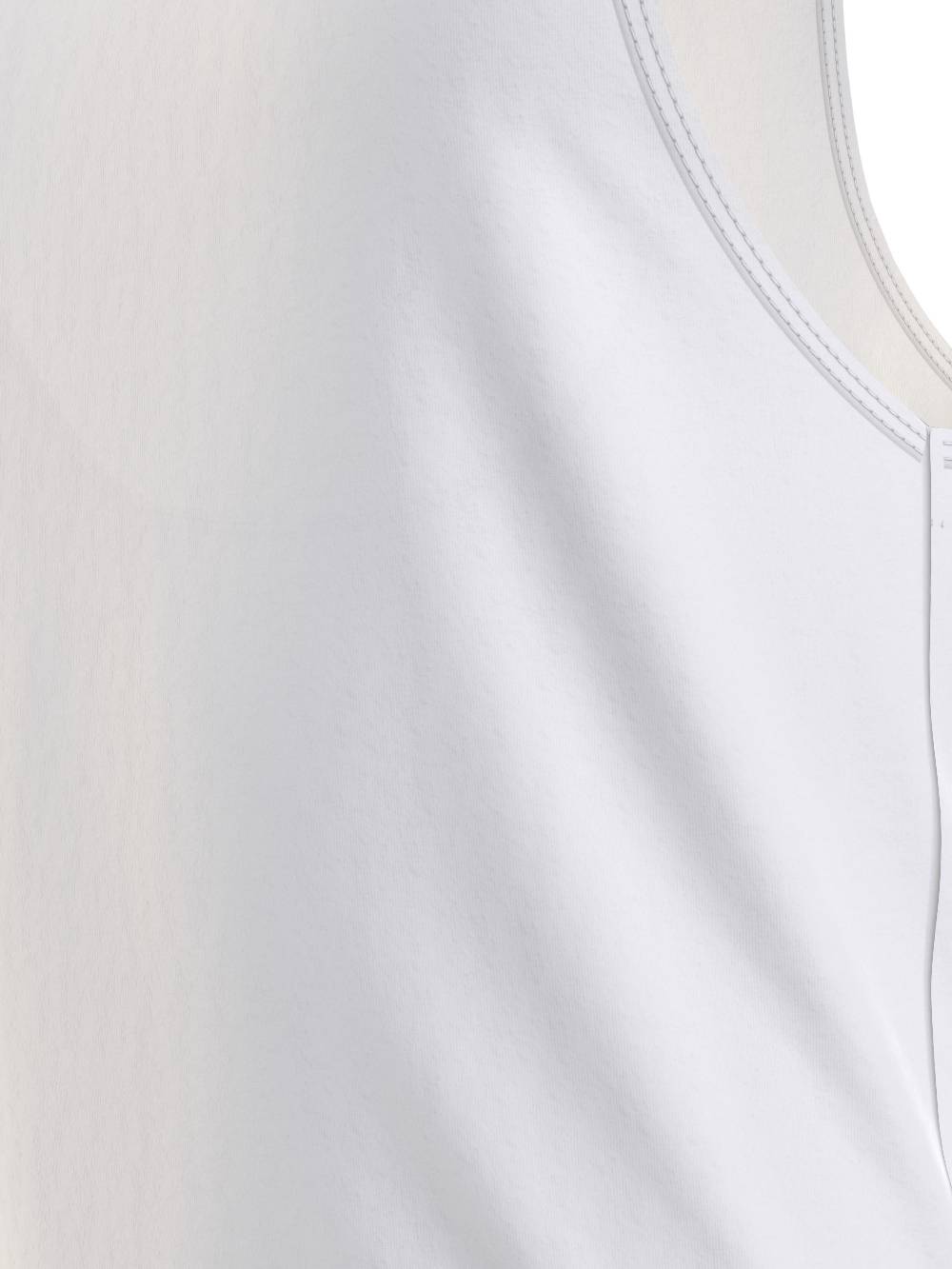 CALVIN KLEIN  T-Shirt Uomo Calvin Klein Bianca in Cotone e Lino In Saldo