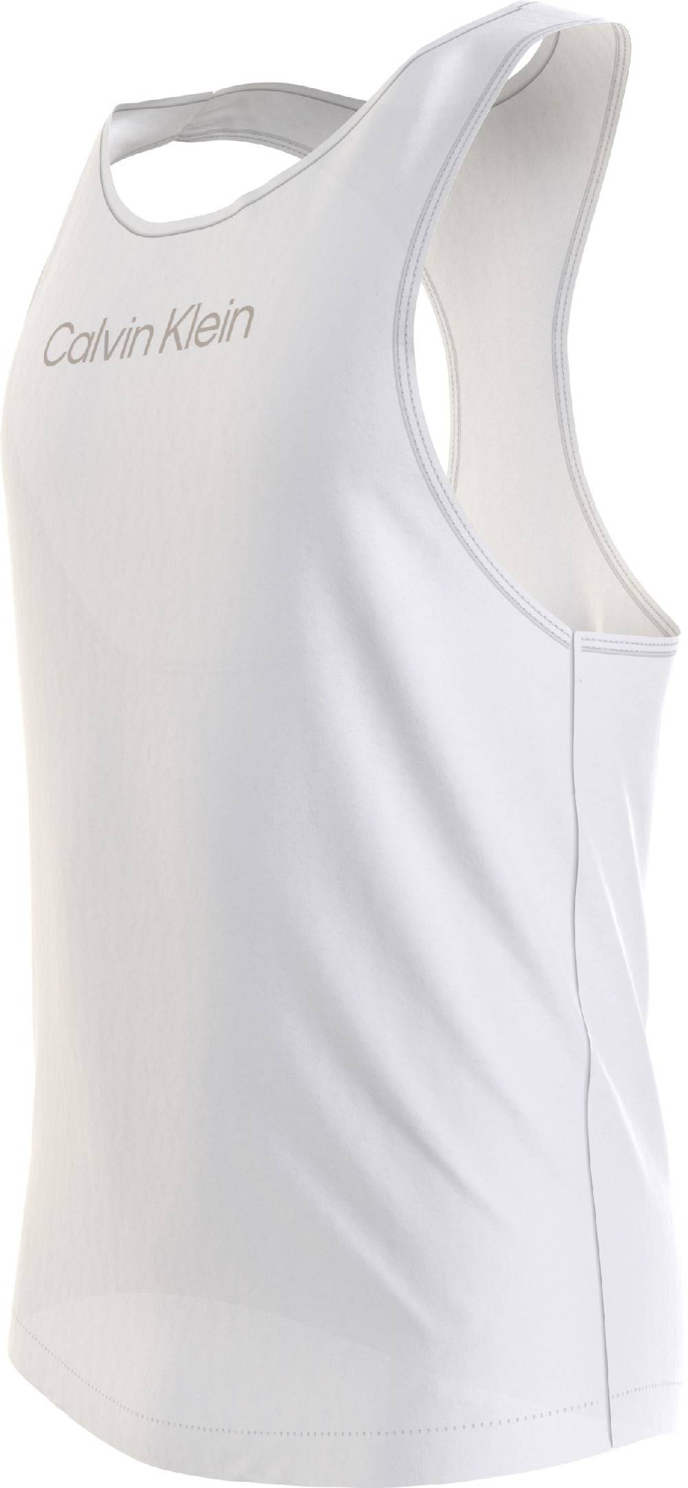 CALVIN KLEIN  T-Shirt Uomo Calvin Klein Bianca in Cotone e Lino In Saldo
