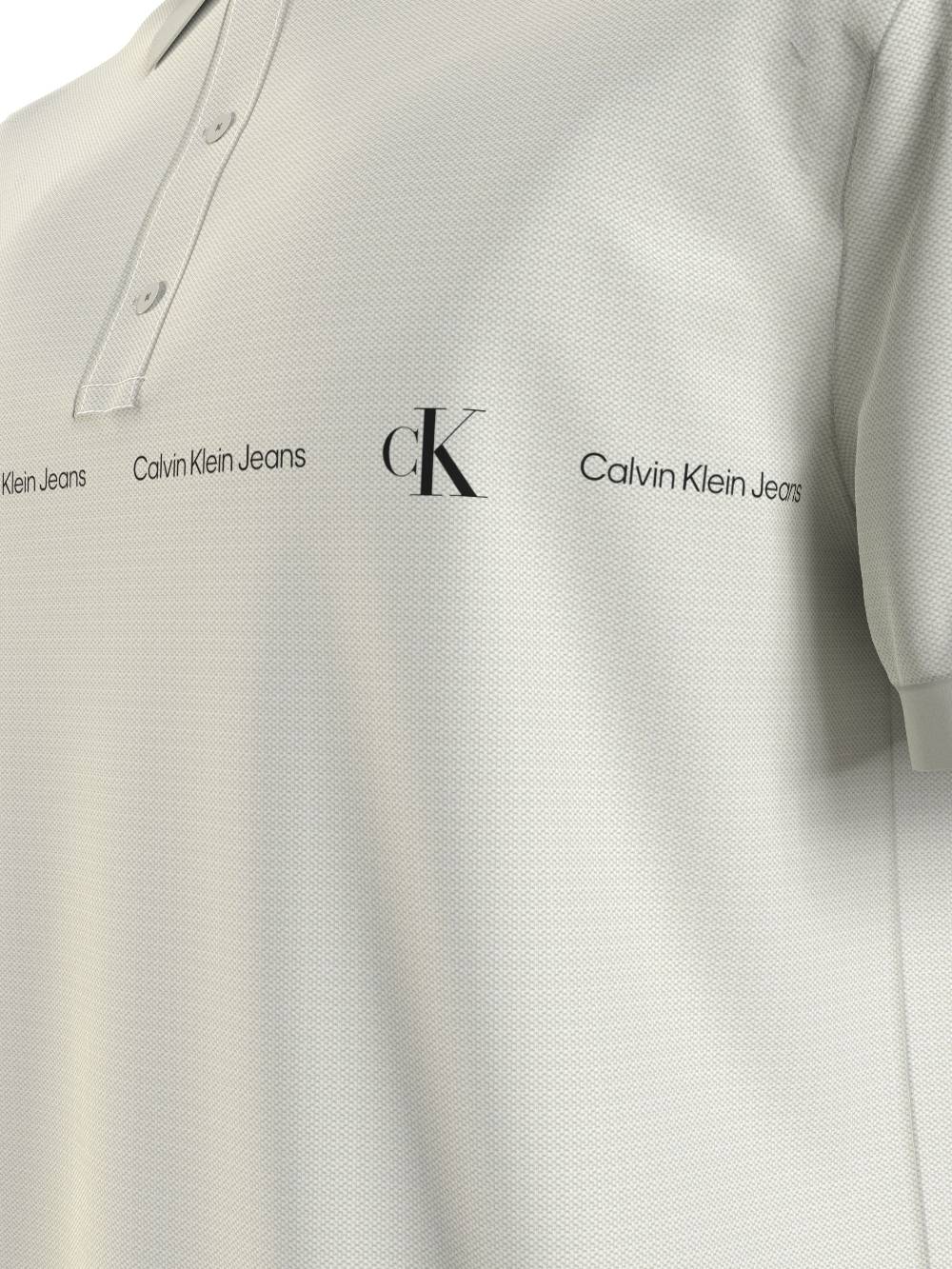 CALVIN KLEIN  Polo Calvin Klein Bianca in Cotone Elasticizzato Uomo 2025