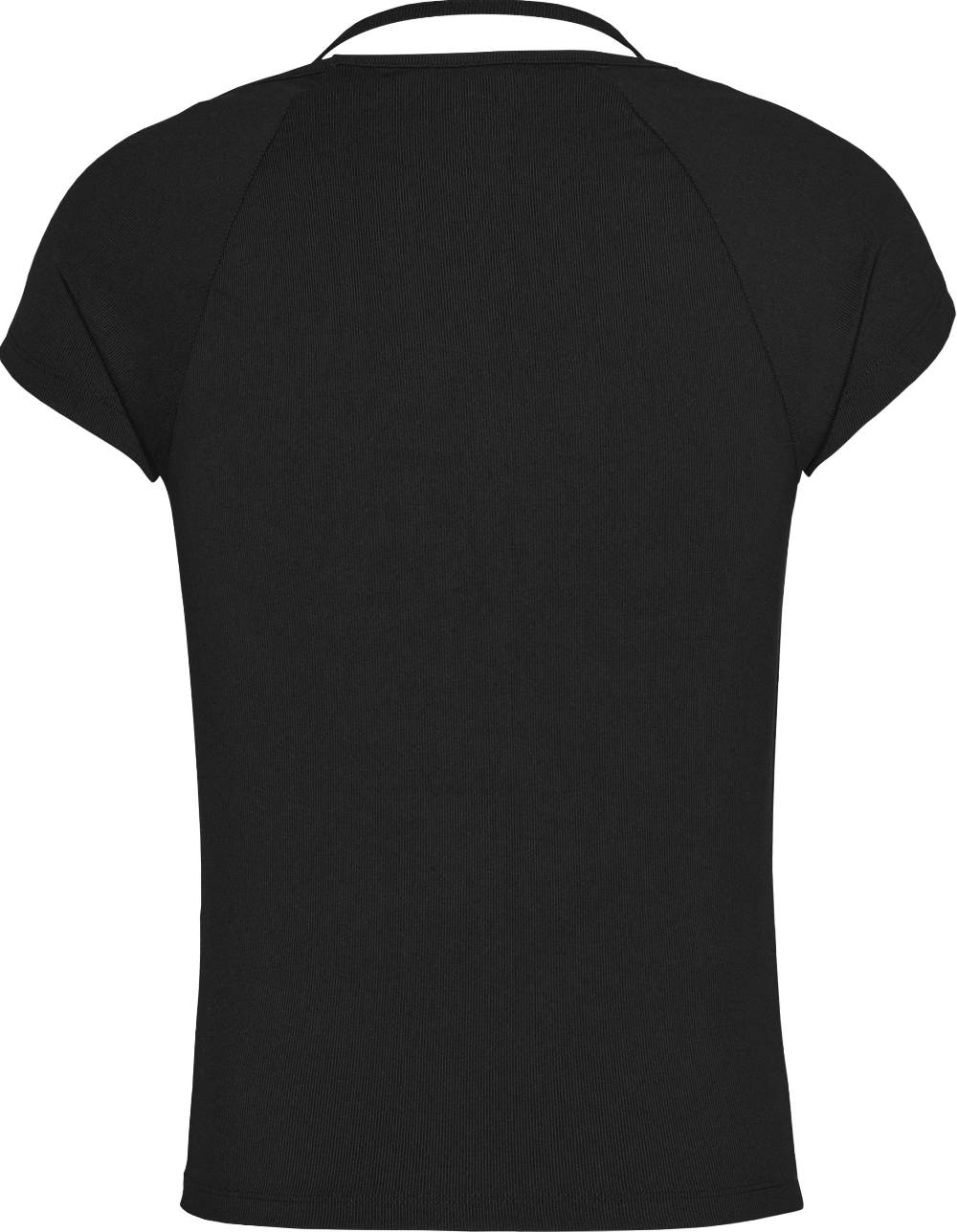 TOMMY JEANS  T-Shirt Nera Tommy Jeans Slim con Scollo a Halter In Linea