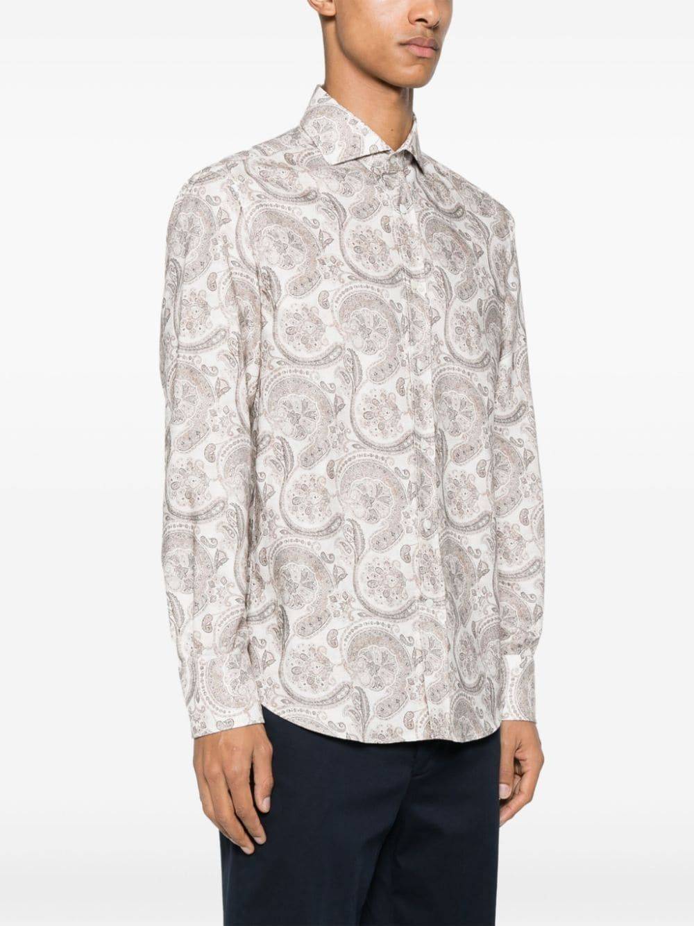 BRUNELLO CUCINELLI  Camicia Uomo Cotone Beige Brunello Cucinelli Soddisfazione Garantita