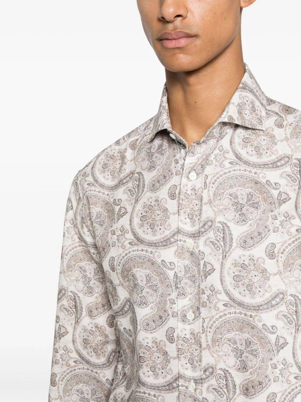 BRUNELLO CUCINELLI  Camicia Uomo Cotone Beige Brunello Cucinelli Soddisfazione Garantita
