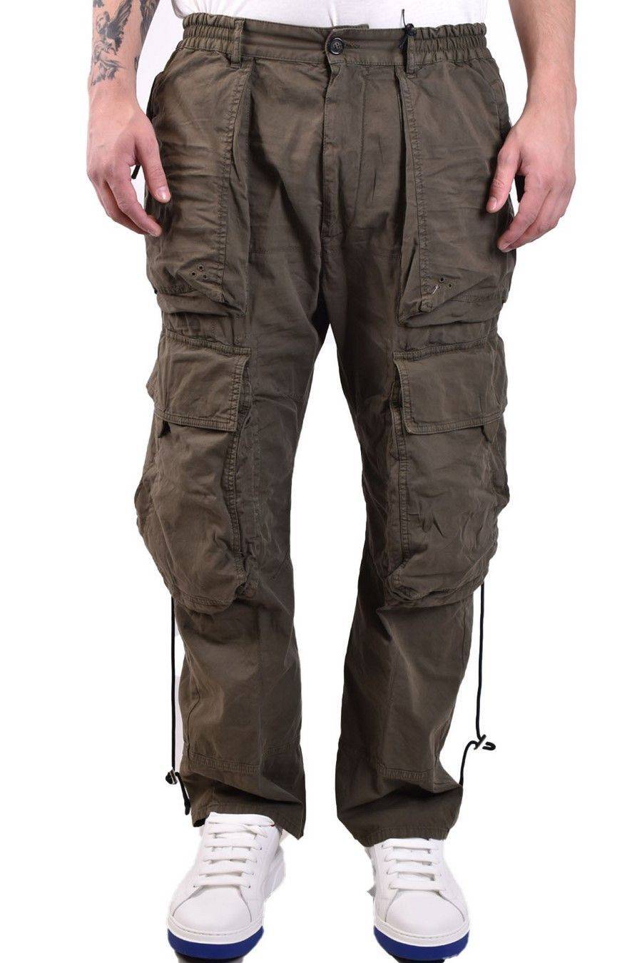 DSQUARED2  Pantaloni Verdi Elasticizzati da Uomo DSQUARED2 Negozi Online