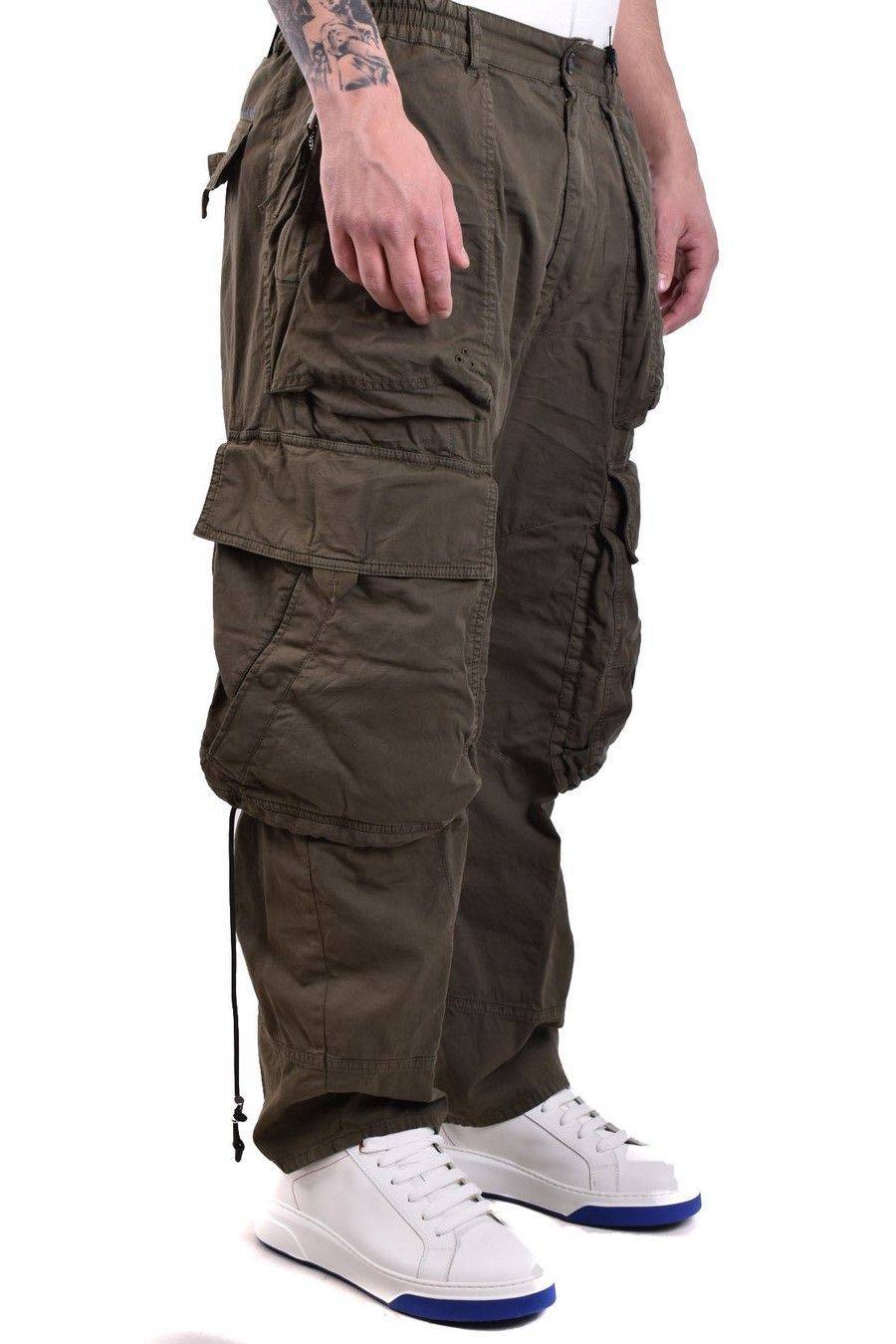DSQUARED2  Pantaloni Verdi Elasticizzati da Uomo DSQUARED2 Negozi Online