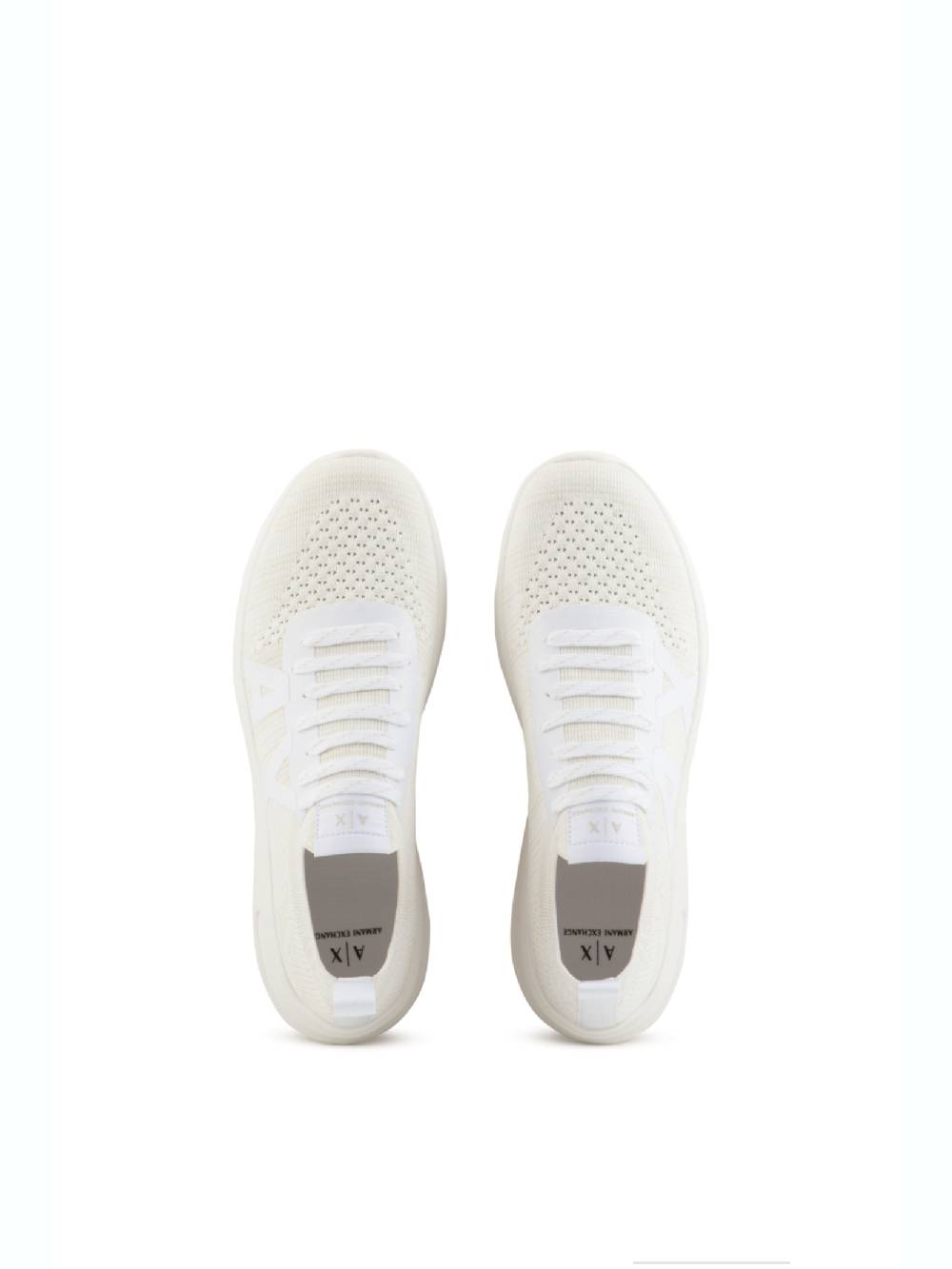 ARMANI EXCHANGE  Sneakers Bianche in Pelle da Uomo Armani Exchange Prezzo Ridotto