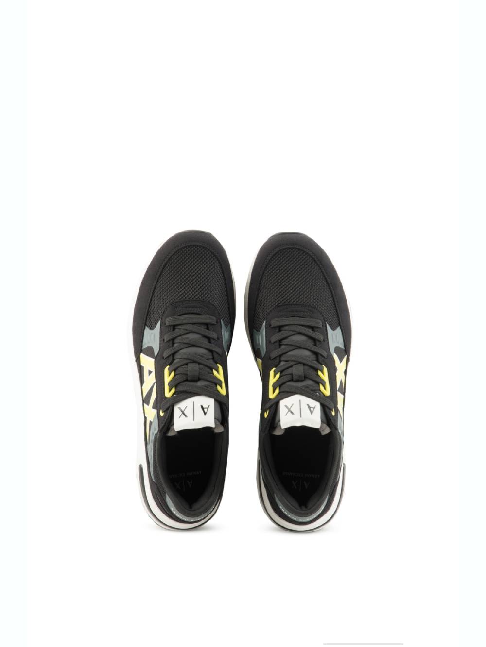 ARMANI EXCHANGE  Sneakers Uomo Armani Exchange Nero con Inserti in Camoscio Presa