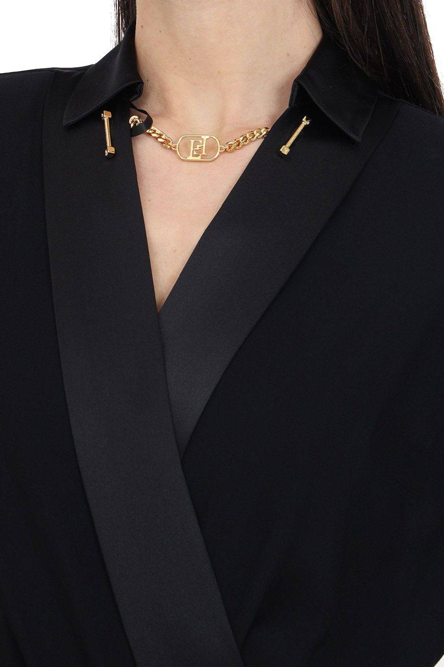 ELISABETTA FRANCHI  Camicia Nera in Viscosa Elisabetta Franchi Donna Saldi