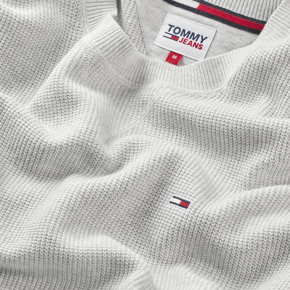 TOMMY JEANS  Felpa Grigia di Cotone Tommy Jeans Uomo Vendita