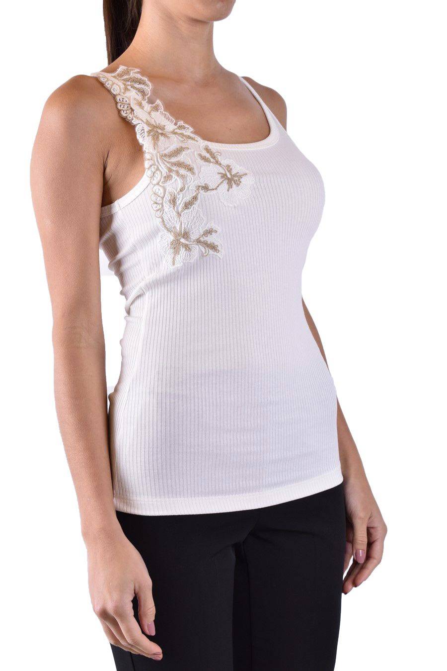 ERMANNO SCERVINO  Maglia Cotone Bianco Avorio Ermanno Scervino Donna Qualità Garantita