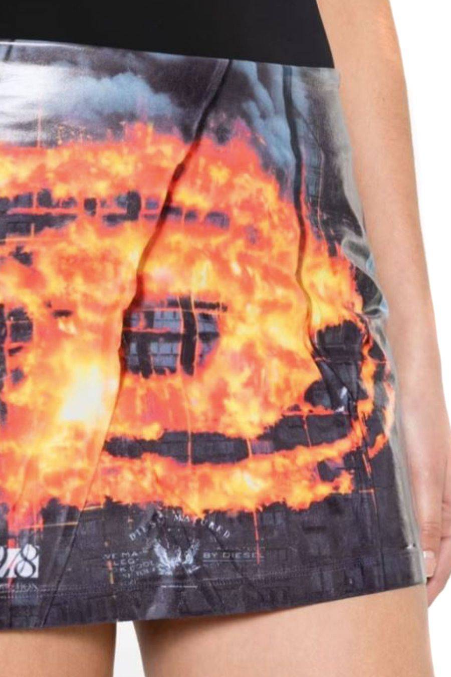 DIESEL  Gonna Piegata Multicolore Diesel - Abbigliamento in Poliestere da Donna Shopping Online