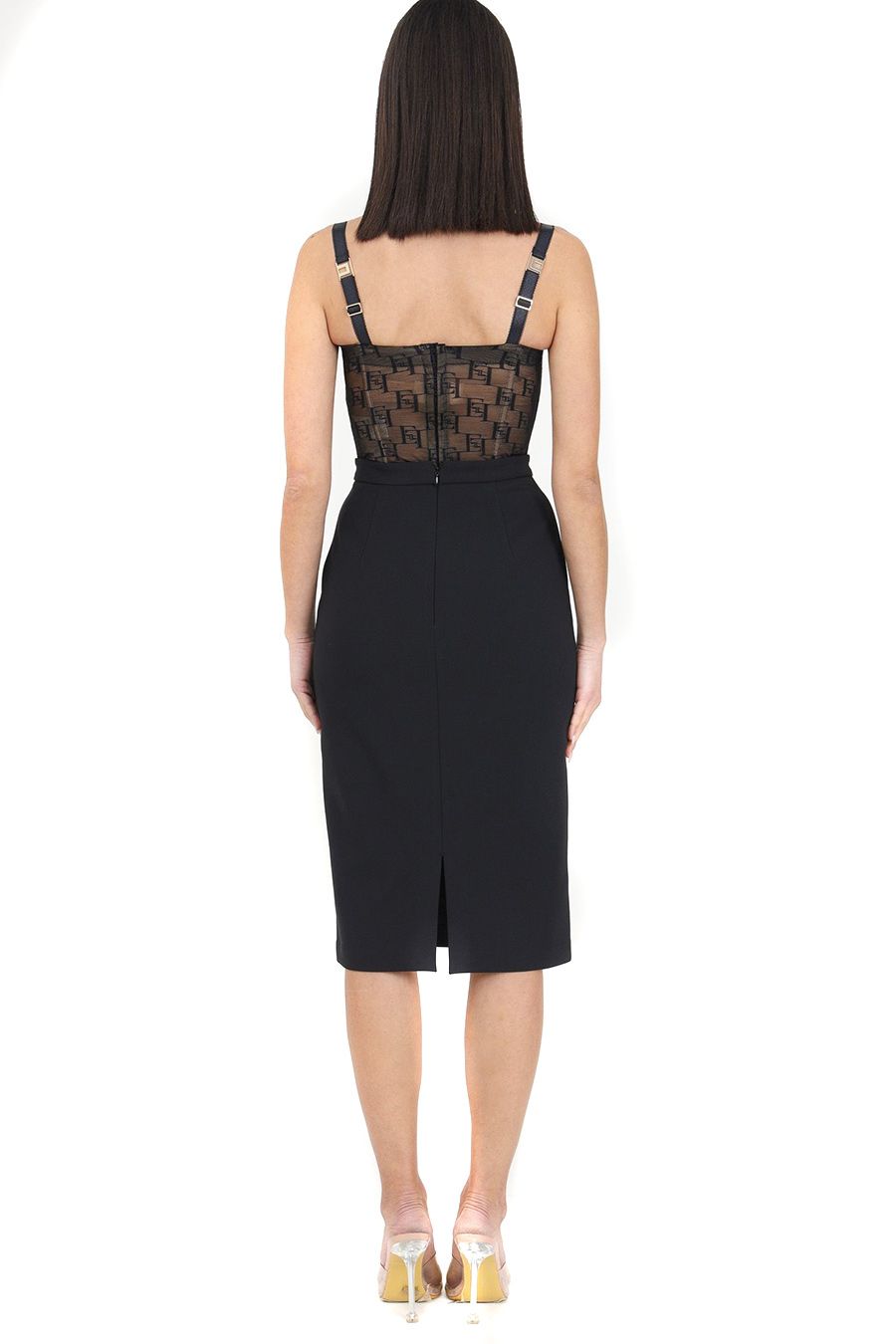 ELISABETTA FRANCHI  Gonna Nera in Poliestere Elisabetta Franchi da Donna Presa