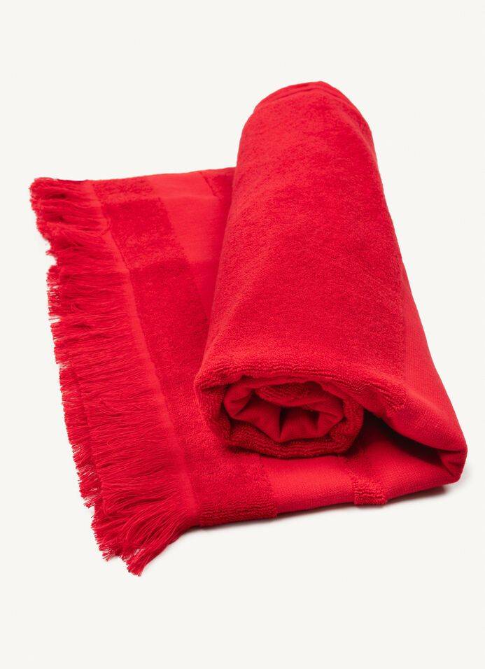COLMAR  Asciugamano da Spiaggia Rosso in Cotone Unisex Colmar con Frange Offerta