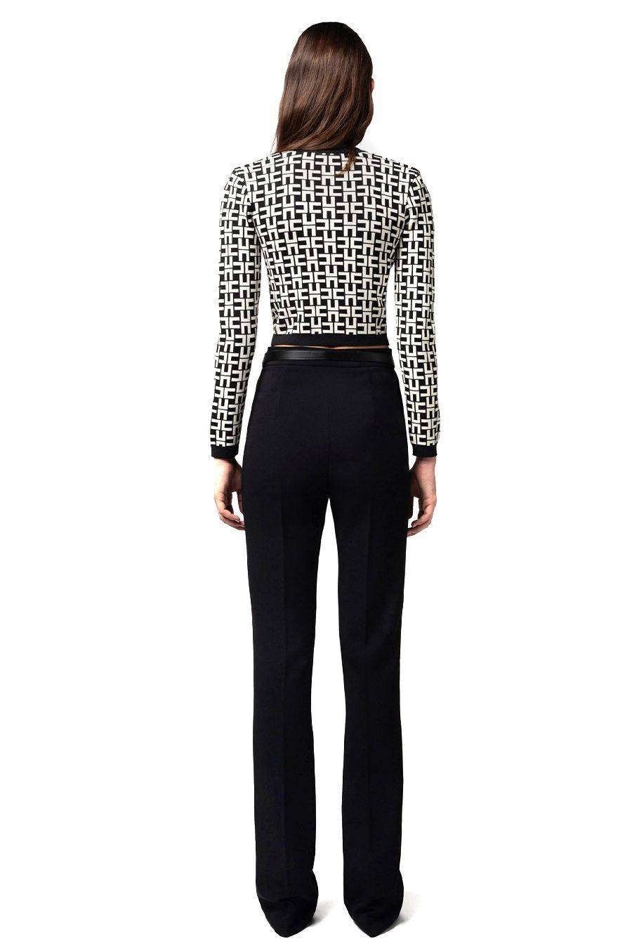 ELISABETTA FRANCHI  Pantaloni Neri Elisabetta Franchi in Tessuto Misto Economico