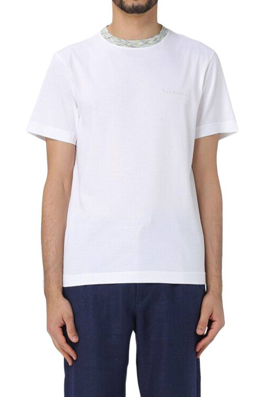 MISSONI  T-Shirt Bianca in Cotone Missoni Uomo UC22SL01-BJ0002-AS01BF Online