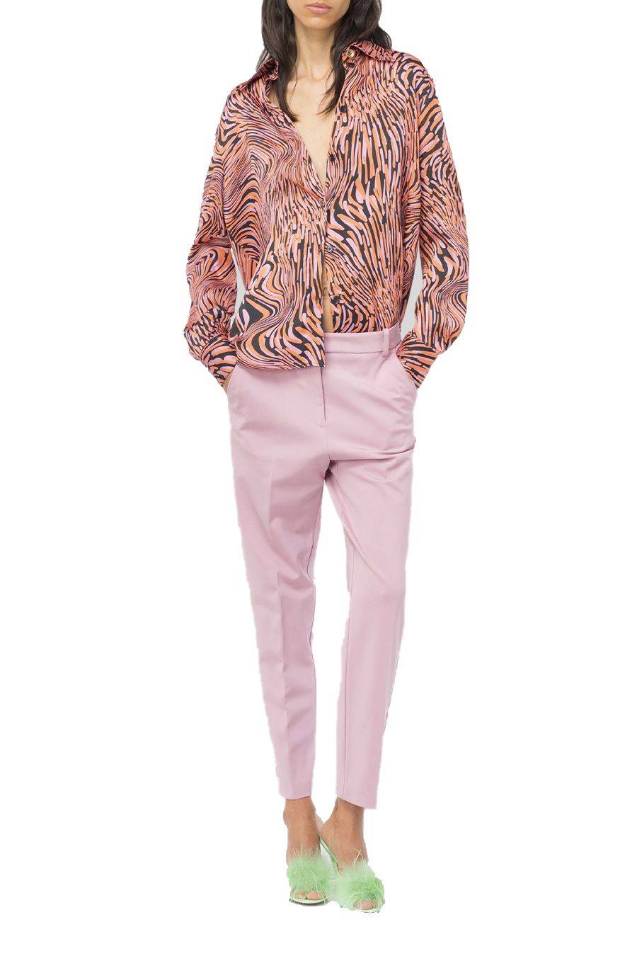 PINKO  Pantaloni Elasticizzati PINKO in Viscosa Rosa per Donna In Vendita