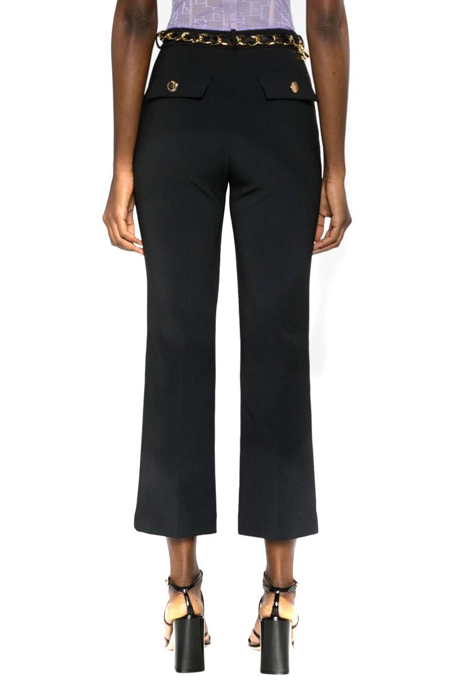 ELISABETTA FRANCHI  Pantaloni Neri in Poliestere Elisabetta Franchi da Donna Saldi