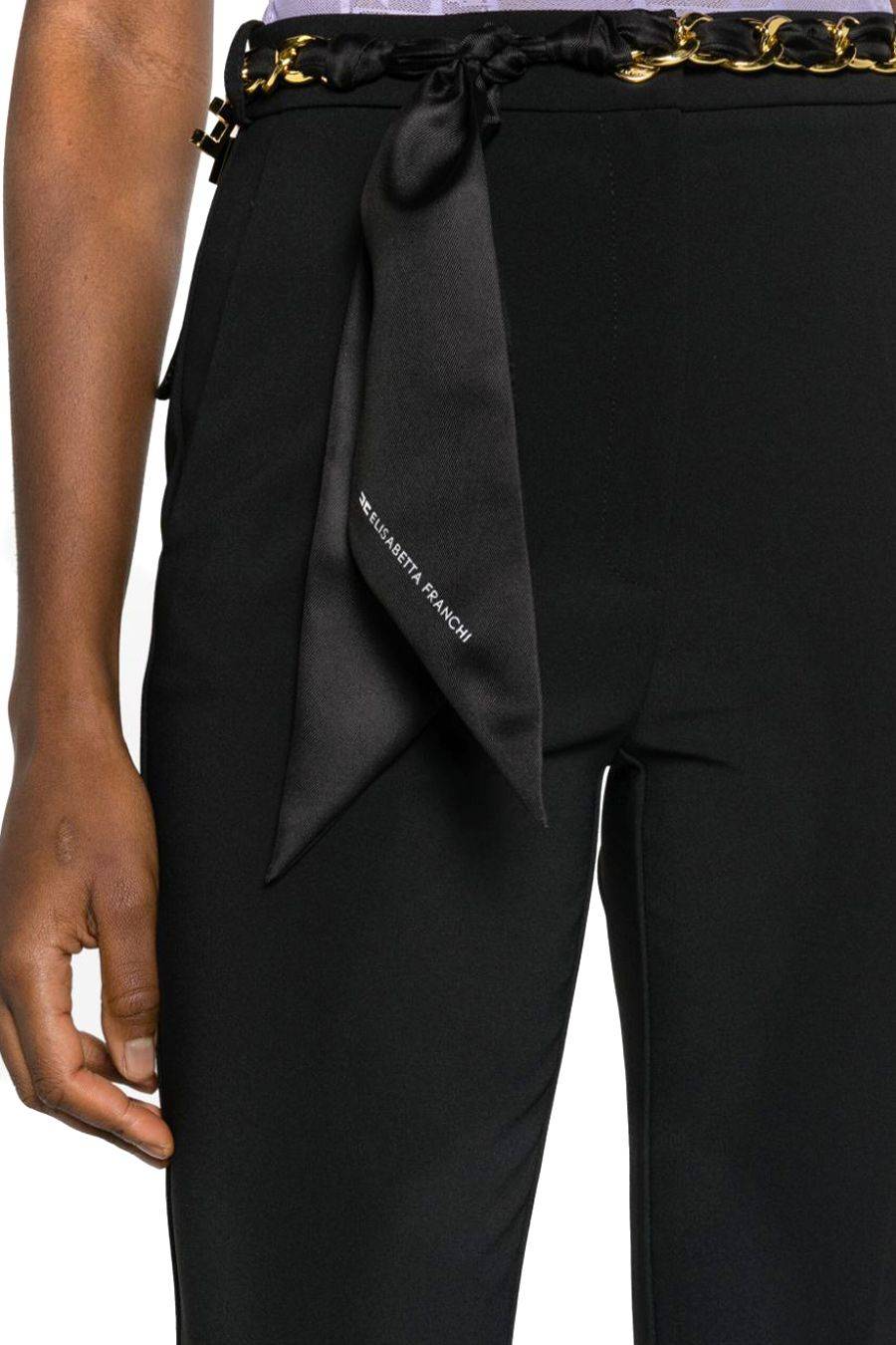 ELISABETTA FRANCHI  Pantaloni Neri in Poliestere Elisabetta Franchi da Donna Saldi