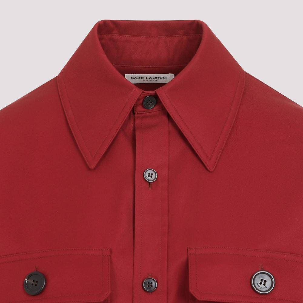 SAINT LAURENT  Camicia Rossa di Cotone Saint Laurent Donna Shopping online
