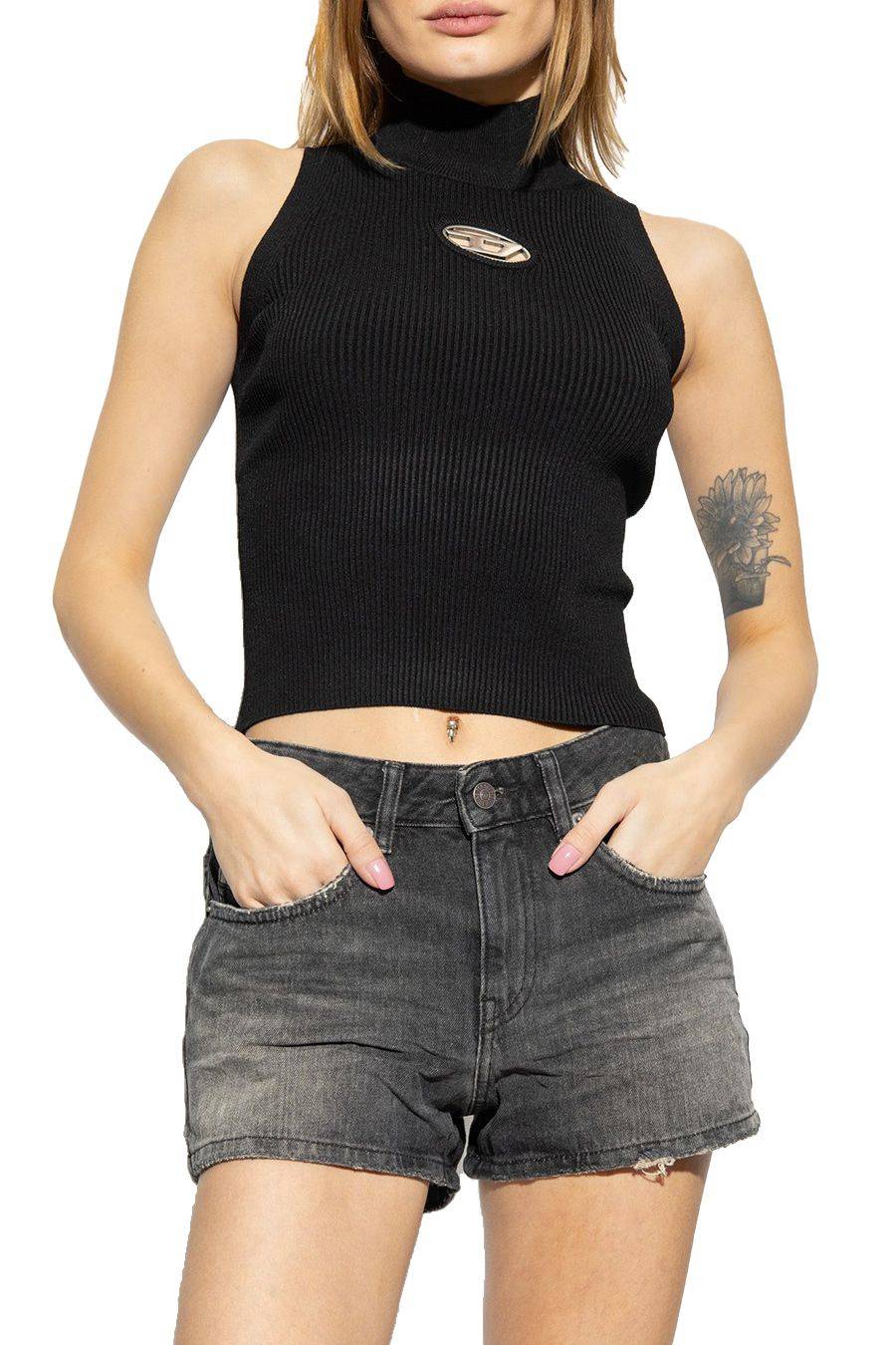 DIESEL  Top Nero in Cotone Diesel da Donna - A13020 0DLAX9XX Nuova