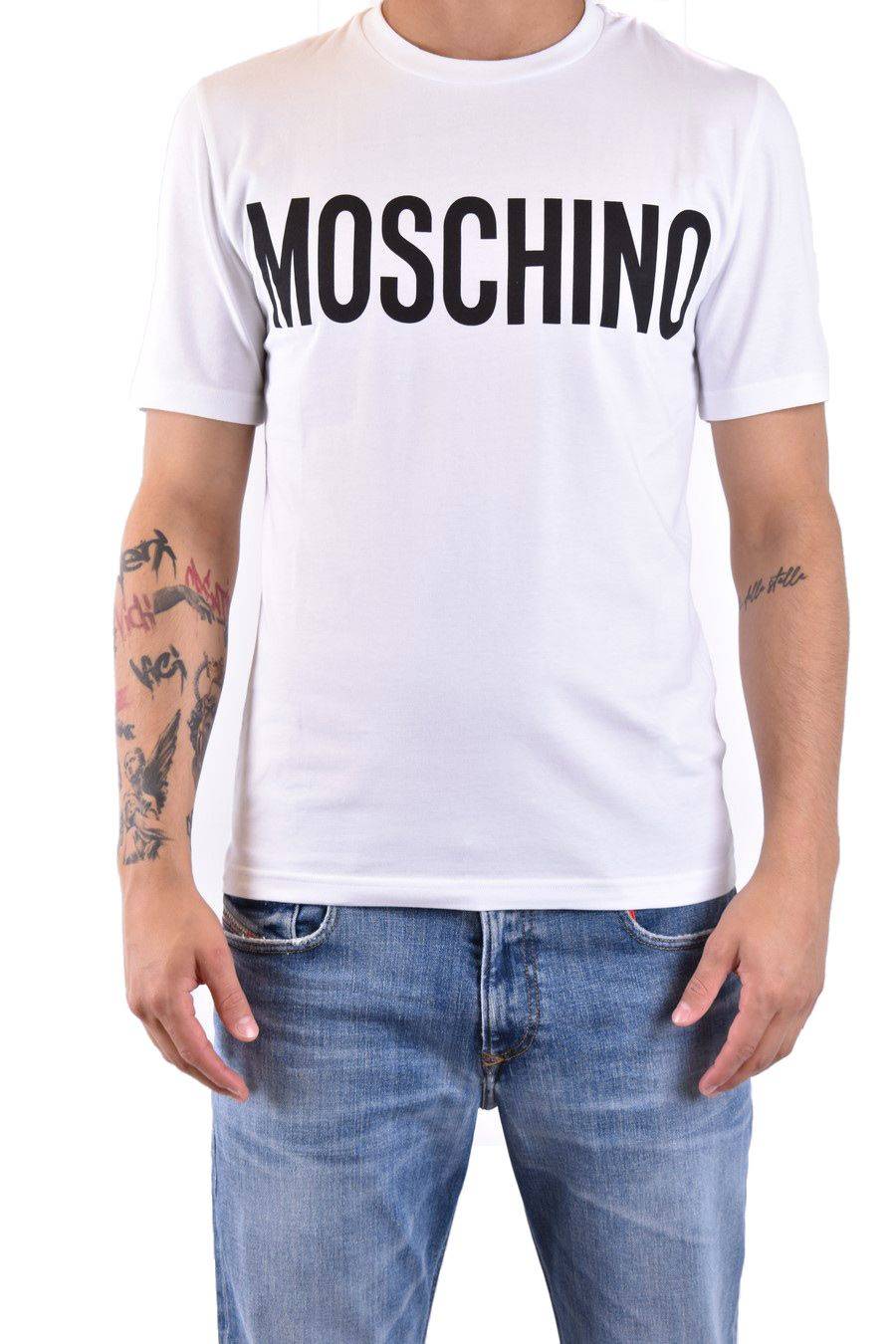 MOSCHINO  Polo Bianca in Cotone da Uomo Moschino A0702 20391001 Moda