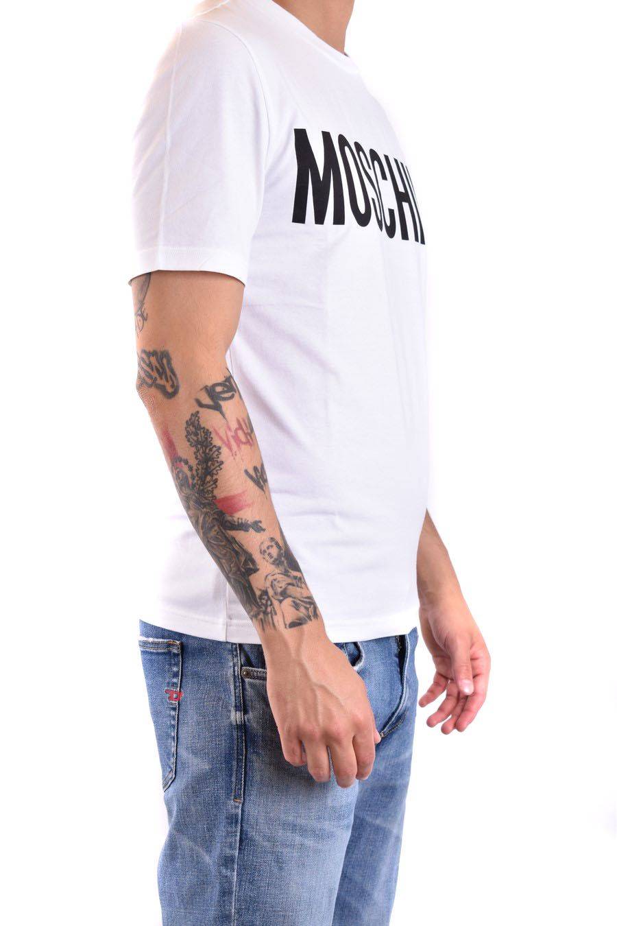 MOSCHINO  Polo Bianca in Cotone da Uomo Moschino A0702 20391001 Moda