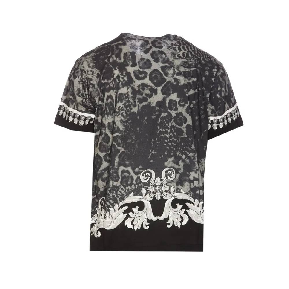 VERSACE JEANS COUTURE  T-Shirt Nera in Cotone Versace Jeans Couture Uomo 2025