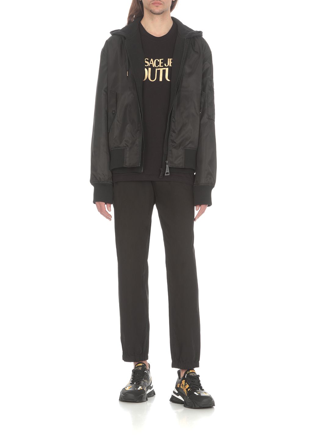 VERSACE JEANS COUTURE  Felpa Versace Jeans Couture in Cotone Nero Uomo In Linea