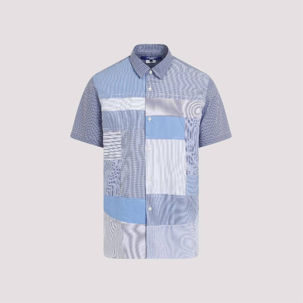 JUNYA WATANABE  Camicia Patchwork Blu in Cotone da Uomo Junya Watanabe Vendita