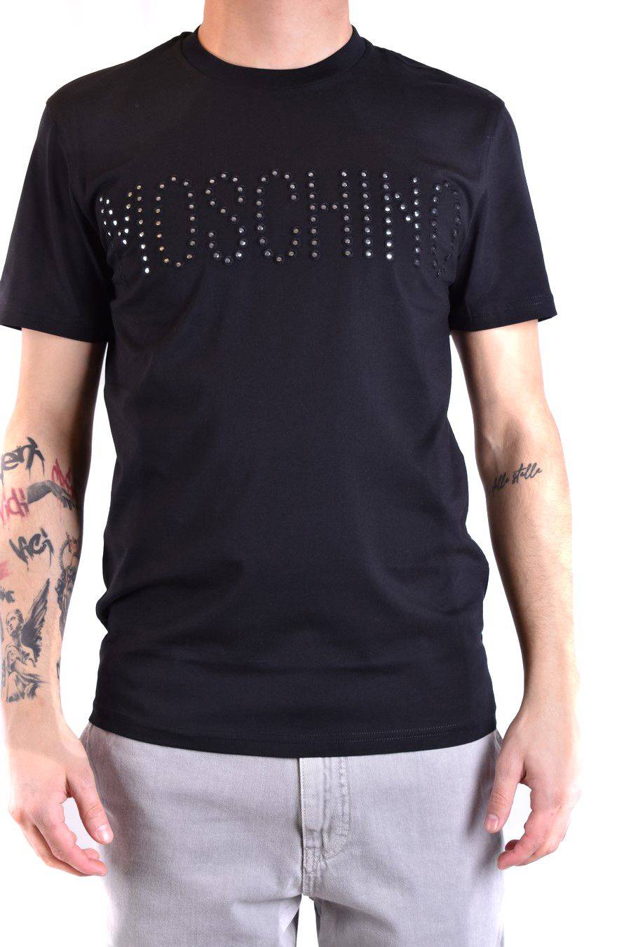 MOSCHINO T-Shirt Classica in Cotone Nero Moschino Uomo Offerte giornaliere