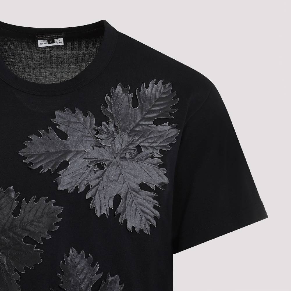 COMME DES GARÇONS  T-Shirt Comme Des Garçons Nero Stampa Foglia Poliestere - Uomo Fino al 50% di sconto