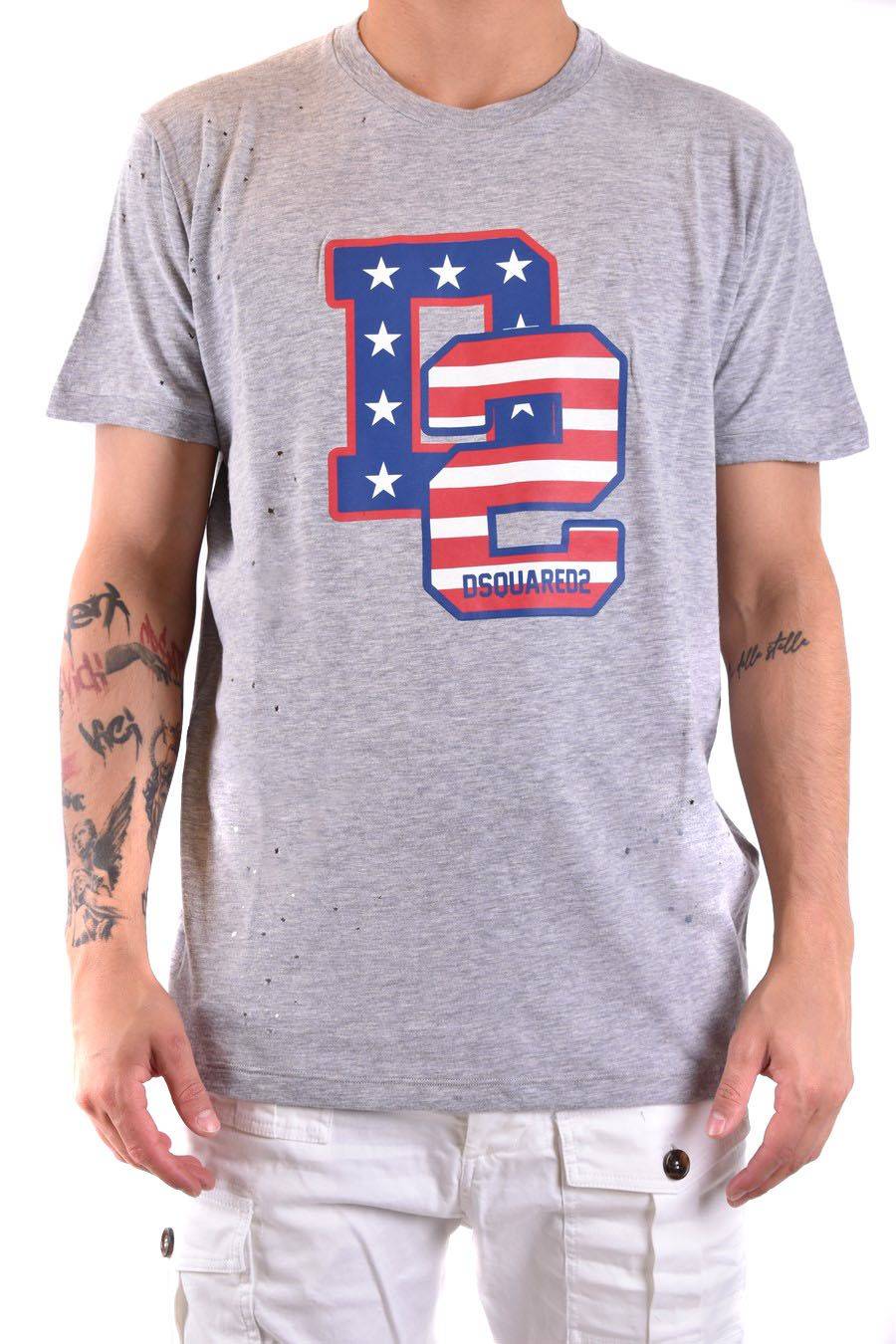 DSQUARED2  Polo Grigia in Cotone Uomo DSQUARED2 Fino al 55% di sconto