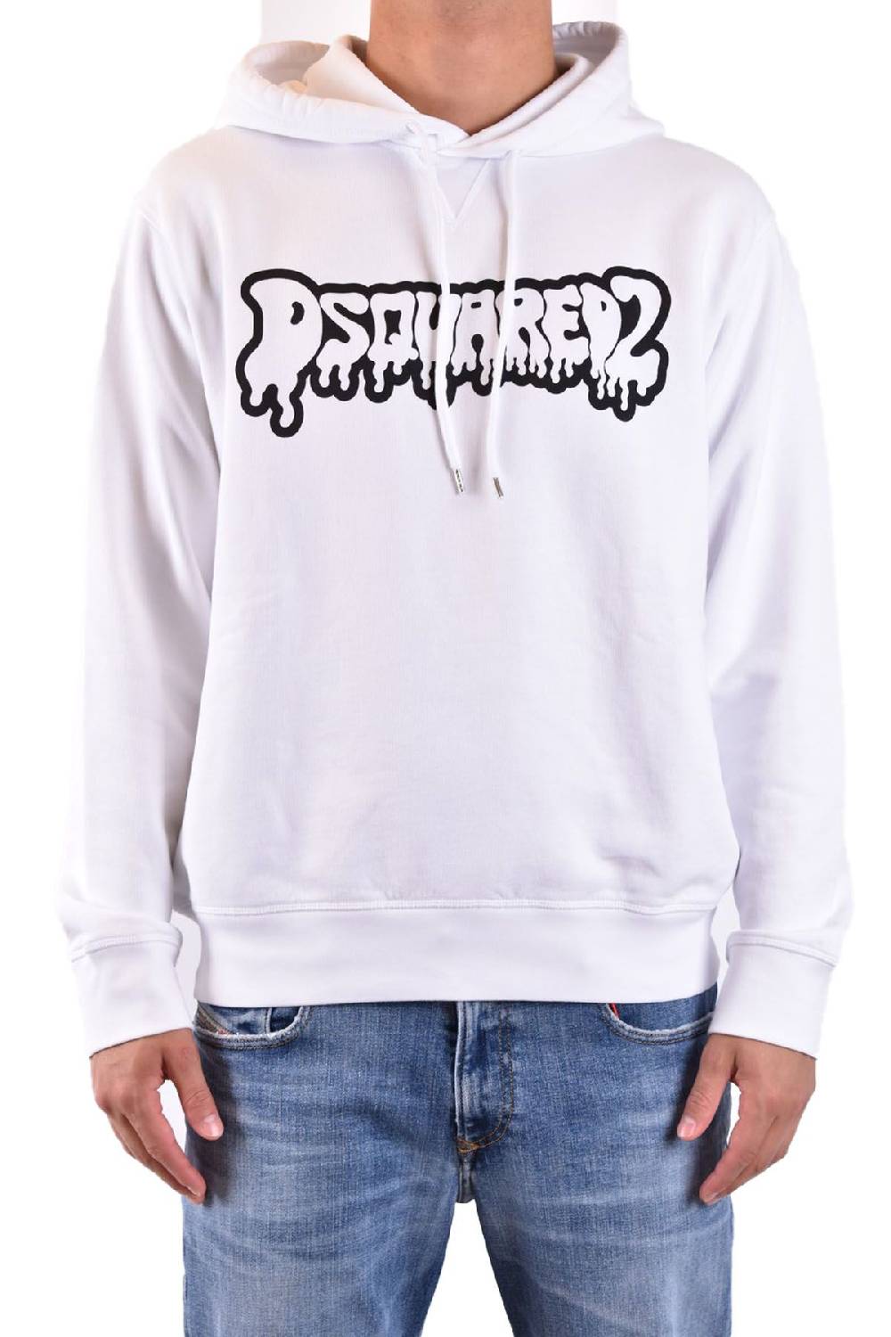 DSQUARED2  Felpa di Cotone Bianca da Uomo DSQUARED2 S74GU0754 Super sconto