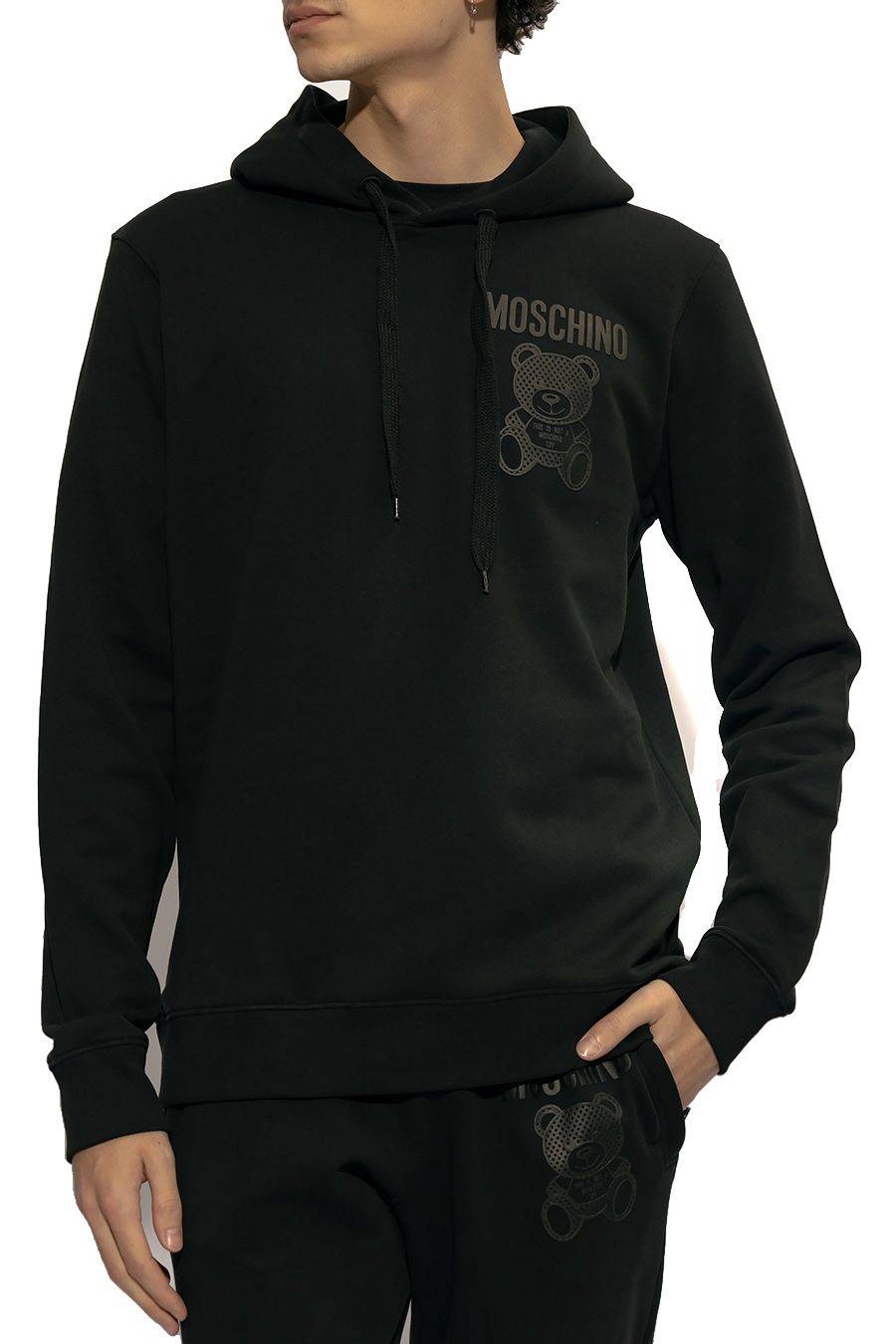 MOSCHINO  Felpa di Cotone Nero Uomo Moschino V1727 Enormi sconti
