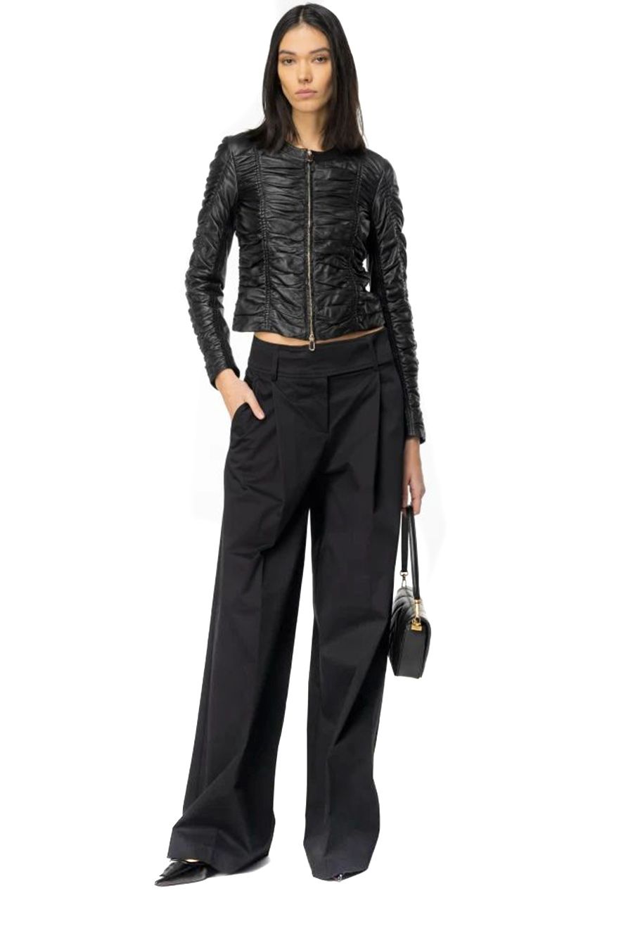 PINKO  Pantaloni Stretch Cotone Nero Donna PINKO Officina