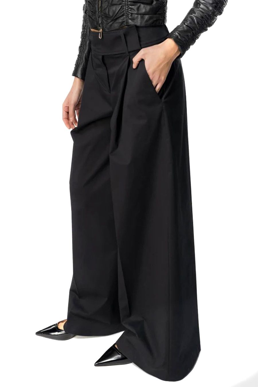 PINKO  Pantaloni Stretch Cotone Nero Donna PINKO Officina