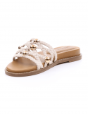 ﻿I NUOVO Sandalo basso donna I NUOVO 398007 CREMA Sconto