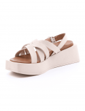 BUENO Sandalo con zeppa donna BUENO Y5904 CREMA Vendite Flash