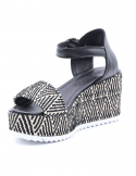 BUENO Sandalo con zeppa donna BUENO U7003 NERO Nuovo