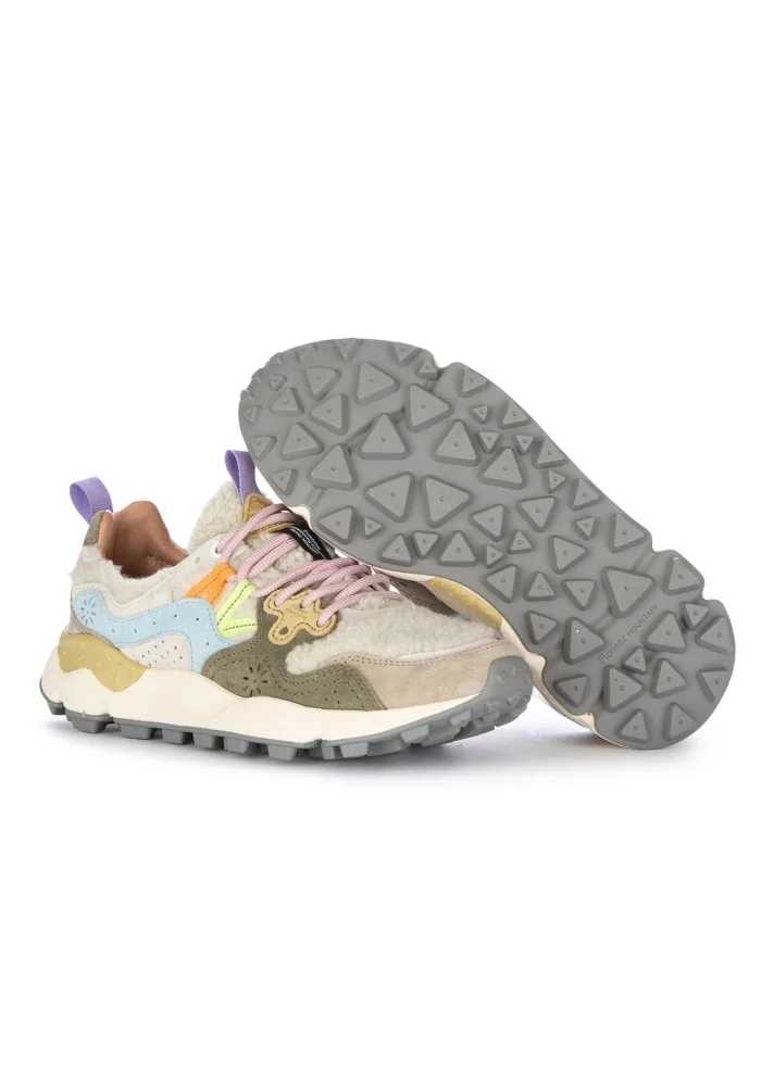 FLOWER MOUNTAIN | SNEAKERS YAMANO 3 SUEDE TEDDY BEIGE VERDE 2025