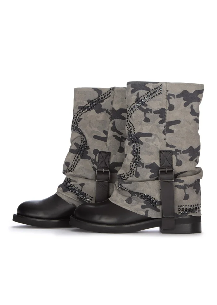 JUICE | STIVALI CAMO MILITARE GRIGIO NERO Fino al 55% di sconto