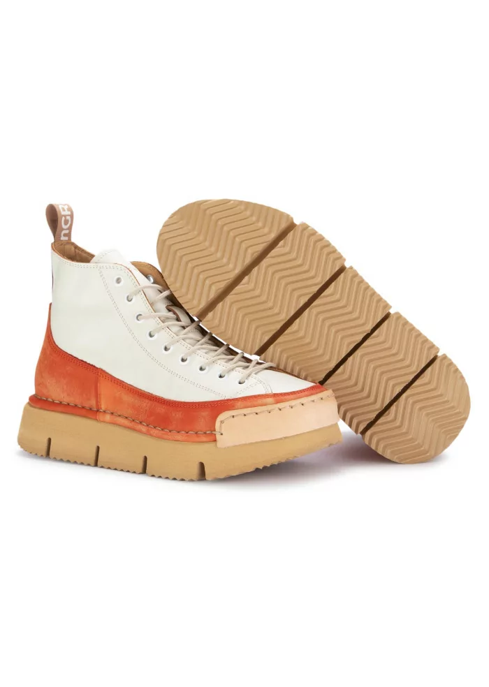 BNG REAL SHOES | SNEAKERS LA DINAMICA BIANCO PANNA ARANCIONE Outlet