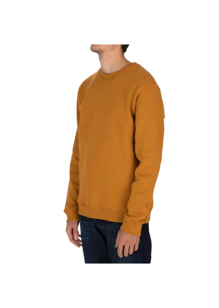 DONDUP | FELPA LOGO GIROCOLLO COTONE OCRA Vendita Calda