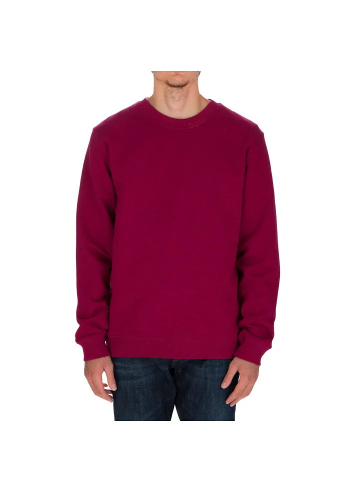 DONDUP | FELPA LOGO GIROCOLLO COTONE MAGENTA Vendite Flash