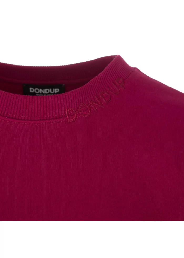 DONDUP | FELPA LOGO GIROCOLLO COTONE MAGENTA Vendite Flash