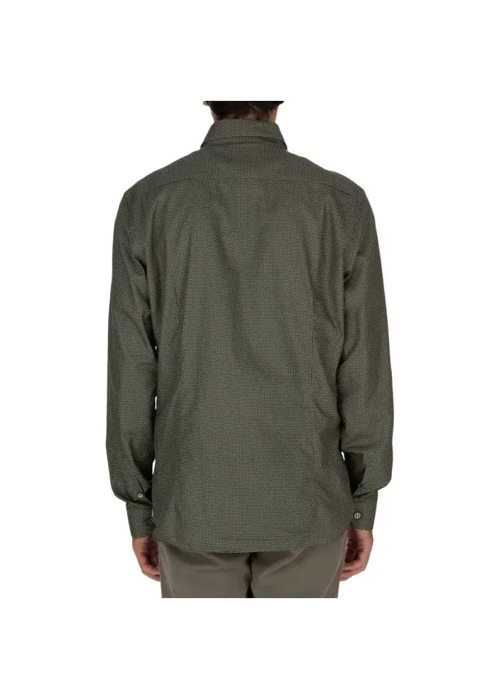 MASTRICAMICIAI | CAMICIA LUCA COTONE MICRO PATTERN VERDE Nuovo