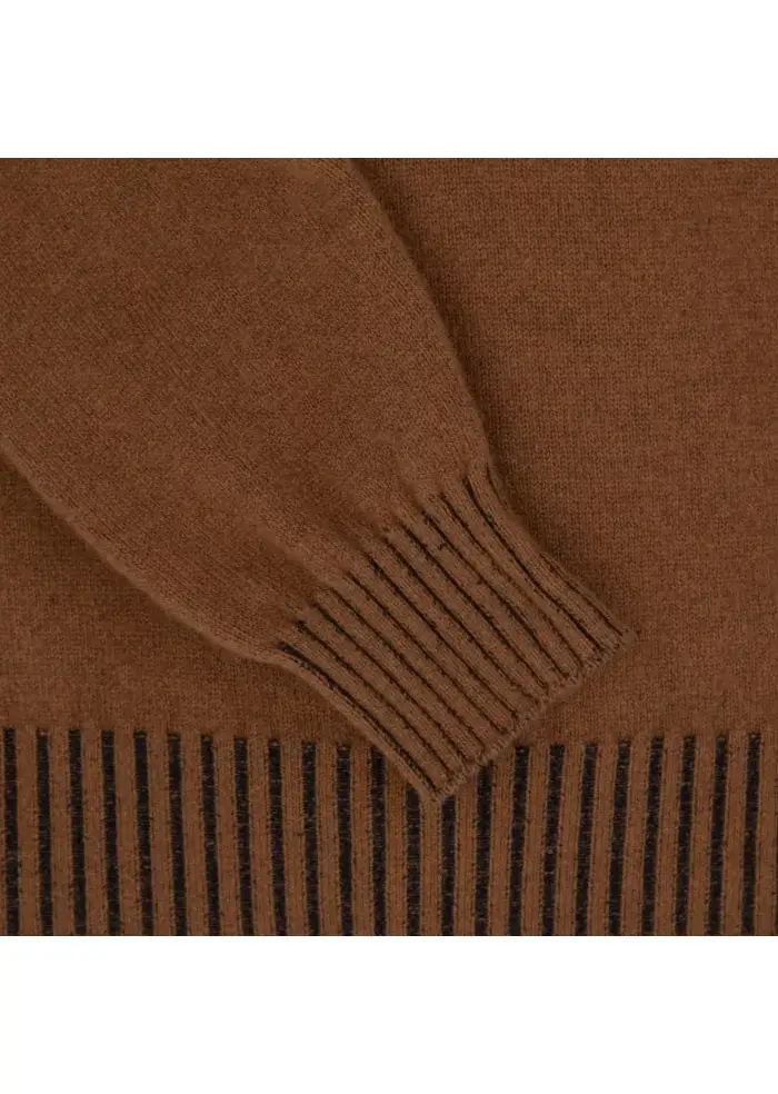 JURTA | MAGLIONE GIROCOLLO LANA MERINO MARRONE Soddisfazione Garantita