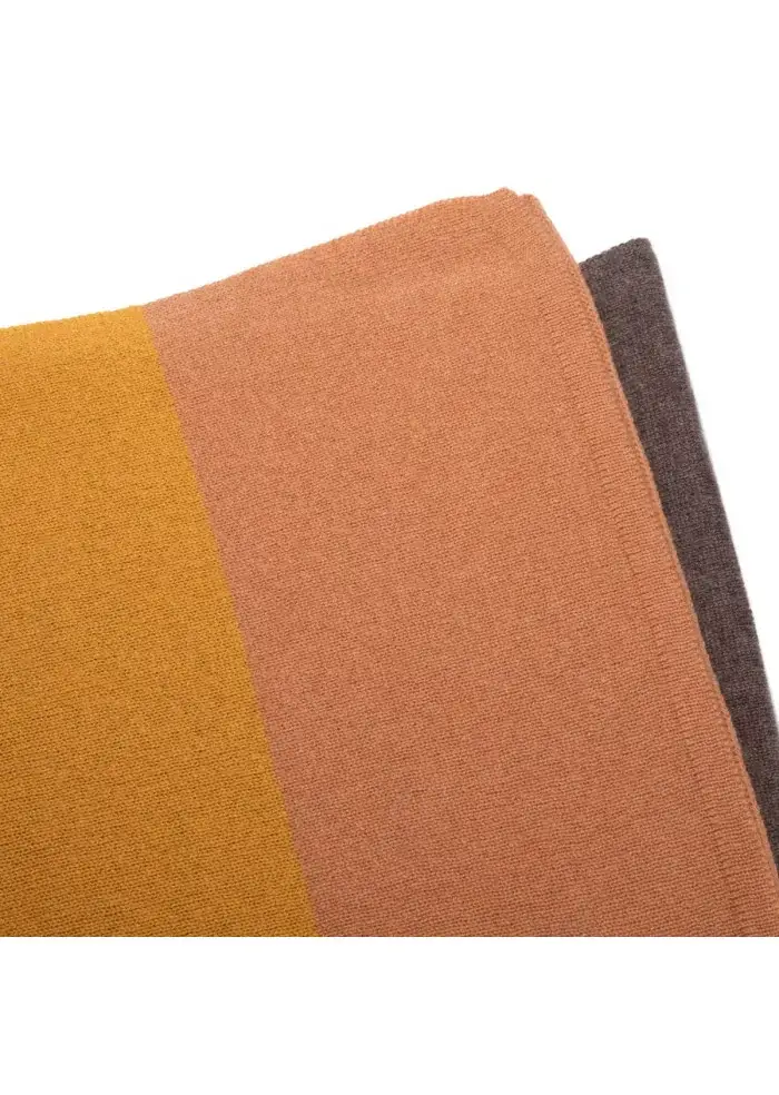 RIVIERA CASHMERE | SCIARPA RIGHE LARGHE GIALLO MARRONE Convenienza